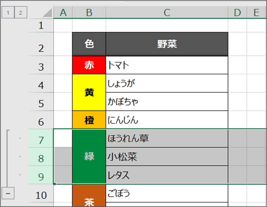 グループ化する方法その2